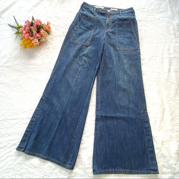 Anthropologie Pants - Anthro Pilcro Letterpress Ultra Wide Button Jeans